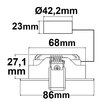 114969 Isoled LED Einbauleuchte Sunset Slim68 Alu, eckig, 9W, 1800 2800K, Dimm Produktbild Additional View 2 S