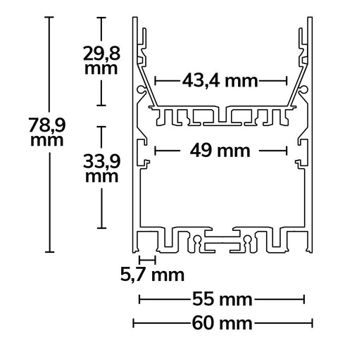 114391 Isoled LED Leuchtenprofil LAMP40 Up+Down Produktbild Additional View 1 L