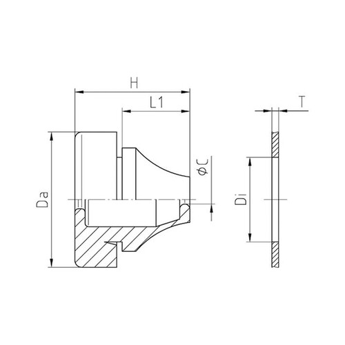 G502-1020-00 Jacob Dichtungsdurchführung EPDM RAL7001 Loch/Di mm 20,5 Produktbild Additional View 1 L