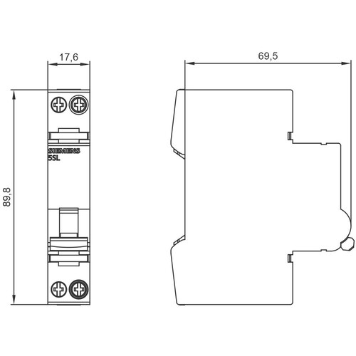 5SL6016-7MC Siemens LS COM 230V 6kA, 1+N, C16 Produktbild Additional View 2 L