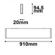 113998 Isoled LED Wandleuchte Linear Up+Down 900 Produktbild Additional View 2 S