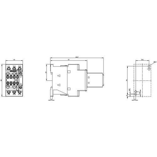 3RT2027-1CL24-3MA0 Siemens Schütz, AC 3, 32 A/15 kW/400V, 3 polig, AC 230V, 50/6 Produktbild Additional View 2 L