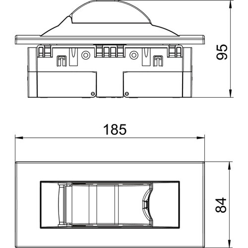 6119319 Obo IKR 6 RW Einbaueinheit für Geräteeinbaukanal 2 TE 84x185x95mm Poly Produktbild Additional View 1 L