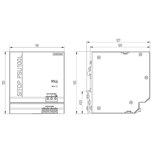 6EP1336-1LB00 Siemens SITOP PSU100L 24 V/20 A Geregelte Stromversorgung Eingan Produktbild Additional View 2 L