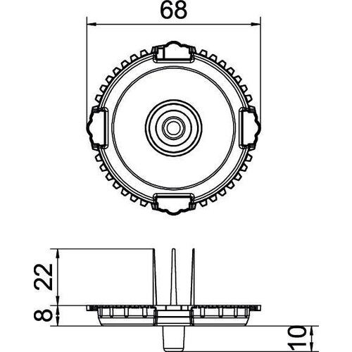 2003760 Obo ZU 60- SD UP Signaldeckel für Unterputzdose Ø60mm Polyethylen sig Produktbild Additional View 1 L