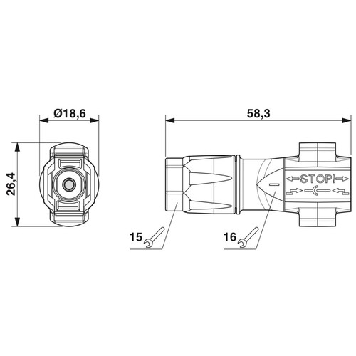 1386384 Phoenix PV-C3M-S 2,5-6mm² PV-Steckverbinder Sunclix (-) Stecker Produktbild Additional View 3 L