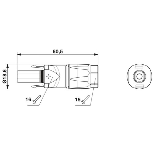 1386381 Phoenix PV-C3F-S 2,5-6mm² PV-Steckverbinder Sunclix (+) Buchse Produktbild Additional View 3 L