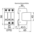 955300 Dehn Überspannungsableiter Typ 2 SPD VT2 3 polig für TN-C-Systeme Produktbild Additional View 2 S