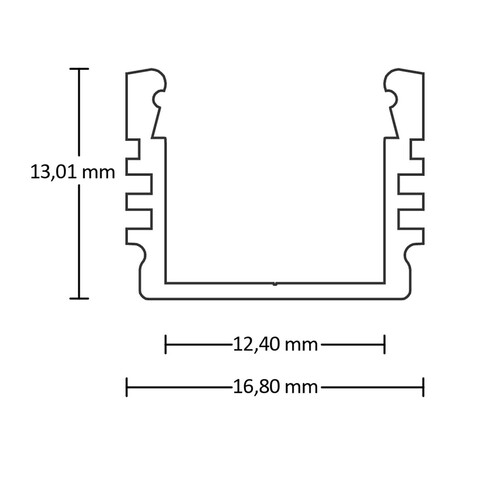 113094 Isoled LED Aufbauprofil SURF12 Aluminium Produktbild Additional View 1 L