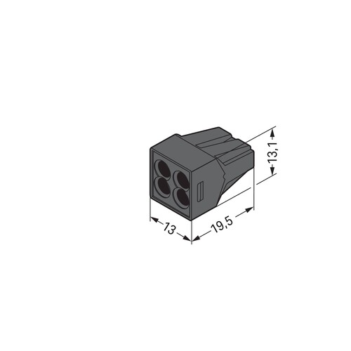 773-514 Wago Verbindungsdosenklemme, für ein  und mehrdrähtige Leiter, max. 2,5  Produktbild Additional View 1 L