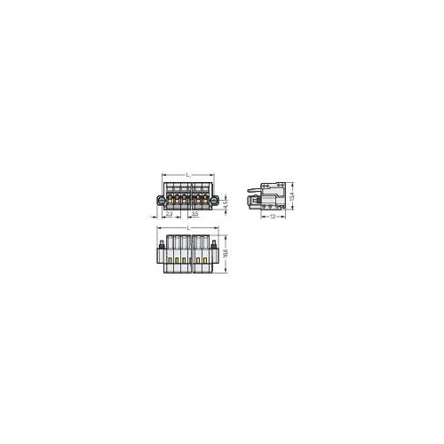 734-112/107-000 Wago 1 Leiter Federleiste, CAGE CLAMP®, 1,5 mm², Rast Produktbild Additional View 1 L