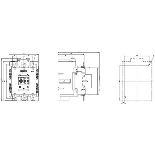 3RT1055-6NP36 Siemens Schütz,AC 3,150A/75kW/400V,3 polig,AC/DC200 277V, Produktbild Additional View 2 L