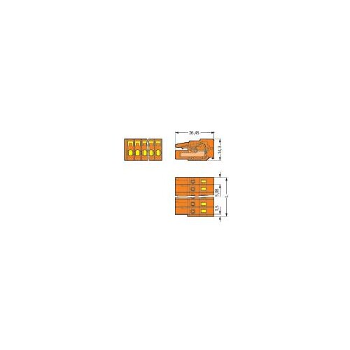 231-302/026-000 Wago 1 Leiter Federleiste, CAGE CLAMP®, 2,5 mm², Rast Produktbild Additional View 1 L