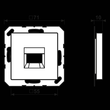 A1569-1WEWW Jung Abdeckung (gerastet) für Modular Jack Steckbuchsen 1fach, UM Produktbild Additional View 1 S