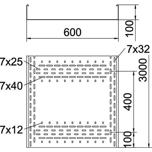 6062010 Obo BKRS 1060 FS Kabelrinne BKRS begehbar 100x600x3000 Stahl bandverzinkt Produktbild Additional View 1 L