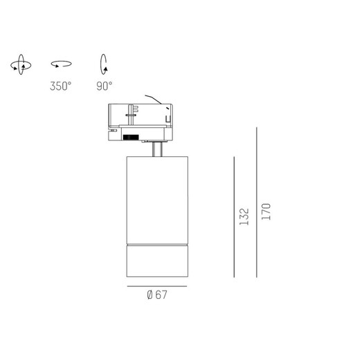 495-720000000440 Molto Luce MOVA S GU10 TRACK SCHIENENSTRAHLER MIT silber silbe Produktbild Additional View 1 L