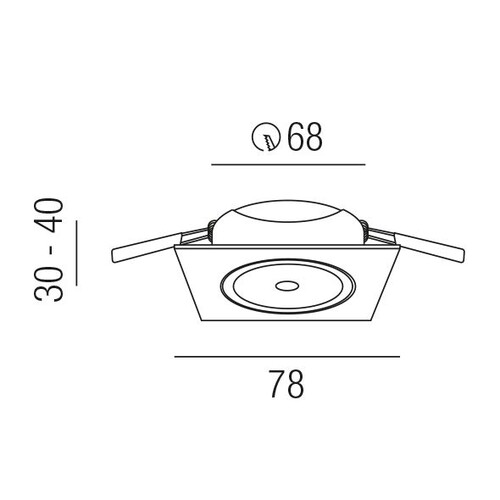 MY-6885-SWW Leuchtwurm LED EINBAUSTRAHLER   230Vquadratisch/schwen Produktbild Additional View 1 L