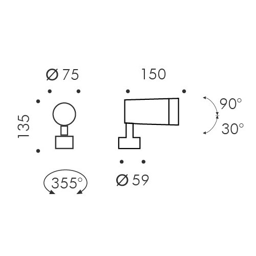 851-s1660w24 Molto Luce AUFBAUSTRAHLER anthrazit LED Produktbild Additional View 1 L