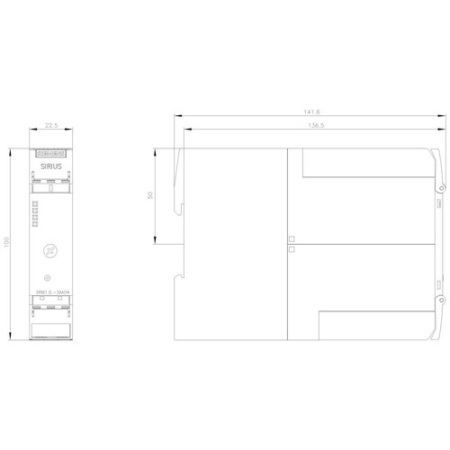 3RM1202-3AA04 Siemens Wendestarter, 0,4 2 A, DC 24 V, Schraub-/Federzuganschluss Produktbild Additional View 2 L