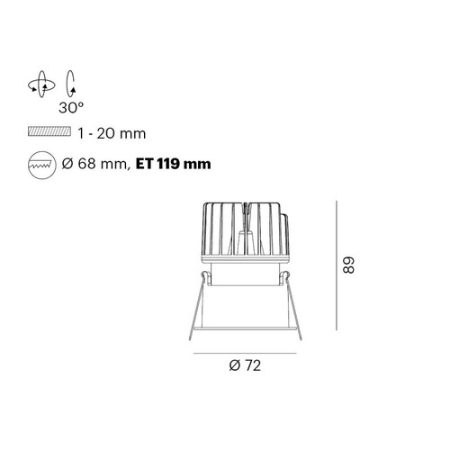 305-30013600 Tecnico SATOR ROUND R EINBAUSTRAHLER schwarz LED 10W Produktbild Additional View 1 L