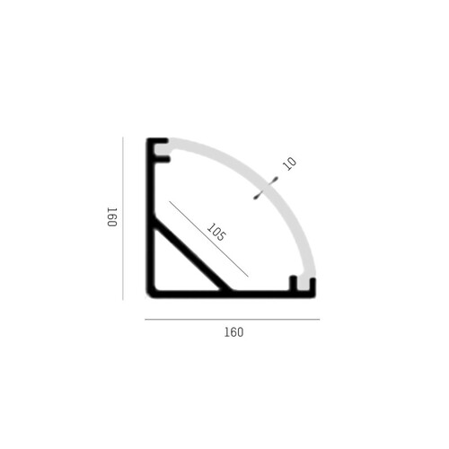 600-cr207 Tecnico MIDI CORNER AUFBAU ABDECKUNG satiniert Produktbild Additional View 1 L