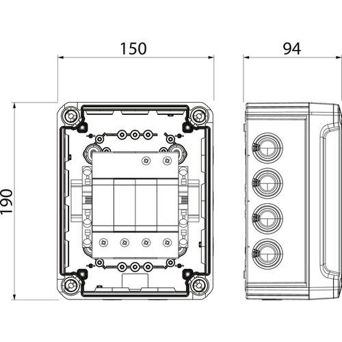 5093596 Obo VG V50 3+NPE 280 CombiController V50 3+1 im Gehause 280V ...