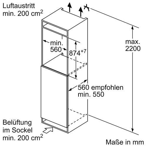 KIL22NSE0 Bosch Einbau-Kühlschrank mit GF 88x56cm Schleppscharnier Produktbild Additional View 5 L