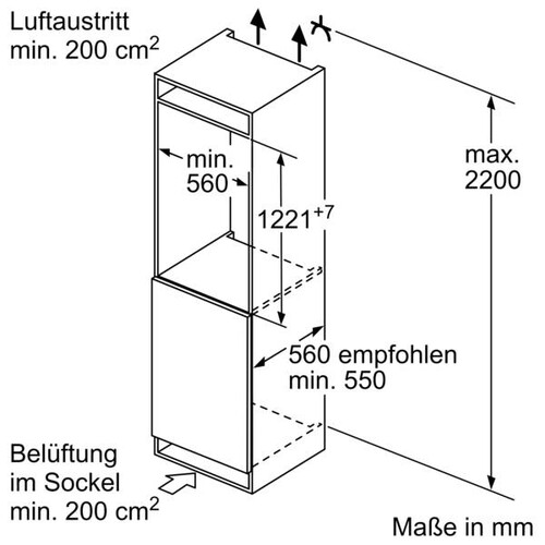 KIL42VFE0 Bosch Einbau-Kühlautomat 122.5 x 56 cm Flachscharnier Produktbild Additional View 5 L