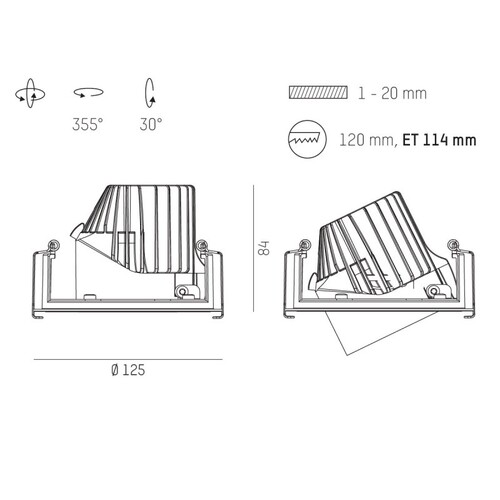 495-5200d1449550 Molto Luce MOVA S TURN BASIC R EINBAUSTRAHLER weiß weiß LED 8W Produktbild Additional View 1 L