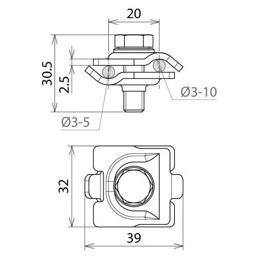 540271 Dehn MMV Klemme Niro (V4A) f. Rd 3 10mm Bandrohrschelle f. Ex Bereich D Produktbild Additional View 1 L