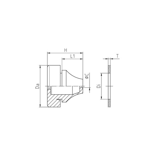 G502-2016-00 Jacob Dichtungsdurchführung EPDM RAL7001 Loch/Di mm 23 Produktbild Additional View 1 L