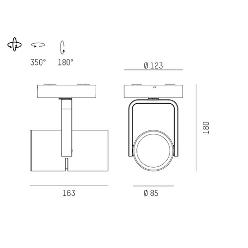 637-005010249050v1 Molto Luce 2 GO SD AUFBAUSTRAHLER weiß LED Produktbild Additional View 1 L