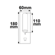 115640 Isoled LED Leseleuchte, 3W, schwarz, mit USB A Ladebuchse, warmweiß Produktbild Additional View 1 S