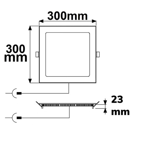 115601 Isoled LED Downlight, 24W, eckig ultraflach weiß, 300x300mm, Colorswitch Produktbild Additional View 1 L