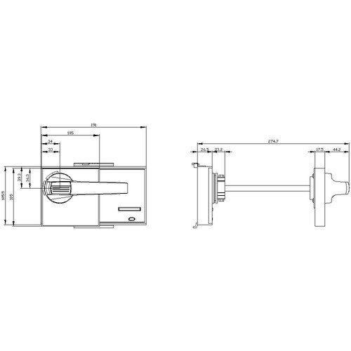 3VW9727-0FK25 Siemens Türkupplungsdrehantrieb, Not Aus Zubehö Produktbild Additional View 1 L