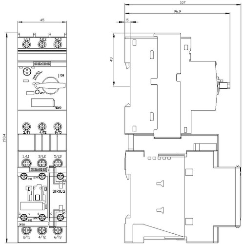 3RA2120-4DA27-0BB4 Siemens Verbraucherabzweig, Direktstarter, S0,  Produktbild Additional View 2 L