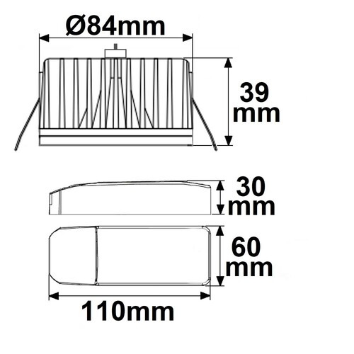 114138 Isoled LED Einbaustrahler Sys 90, 12W, weißdynamisch 3000 4000K, Push/DAL Produktbild Additional View 1 L