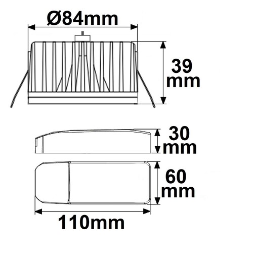 114138 Isoled LED Einbaustrahler Sys 90, 12W, weißdynamisch 3000 4000K, Push/DAL Produktbild Additional View 2 L