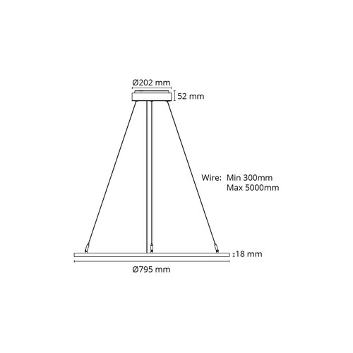 212196 SG Leuchten SENSE 800 PENDEL schwarz 3000K DALI Produktbild Additional View 1 L