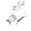 114997 Isoled 3- PH Schienen- Strahler fokussierbar, 24W, 20°- 55°, schwarz ma Produktbild Additional View 1 S