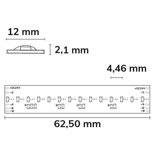 115790 Isoled LED COB RGB+WW Linear Flexband, 24V, 20W, IP20, 896 LED/m Produktbild Additional View 1 L