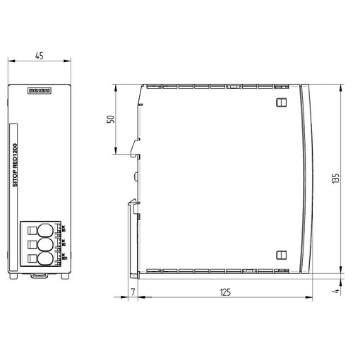 6EP43477RB000AX0 Siemens Redundanzmodul SITOP RED1200, DC 12 V, DC 24 V, DC 48 V Produktbild Additional View 2 L