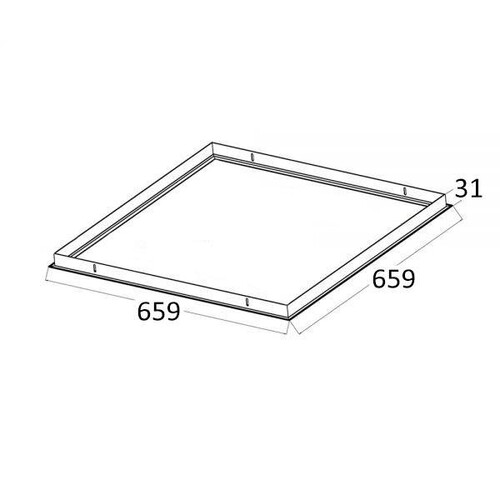 114613 Isoled Einbaurahmen weiß RAL 9016 für LED Panel 625x625 Produktbild Additional View 1 L