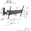 TVM 1645 Vogels TV-Wandhalterung 40-77" schwenk-neigbar 600x400 max.35kg schwarz Produktbild Additional View 5 S