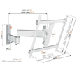 TVM 3445 Vogels TV-Wandhalterung 32-65" schwenk-neigbar 400x400 max.25kg weiß Produktbild Additional View 5 S