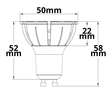 114067 Isoled GU10 LED Strahler 8W COB, 10°, 3000K, dimmbar Produktbild Additional View 1 S