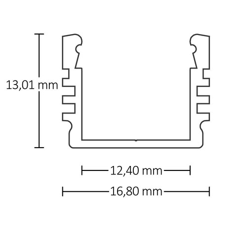 115572 Isoled LED Aufbauprofil SURF12 Aluminium eloxiert, 300cm Produktbild Additional View 1 L