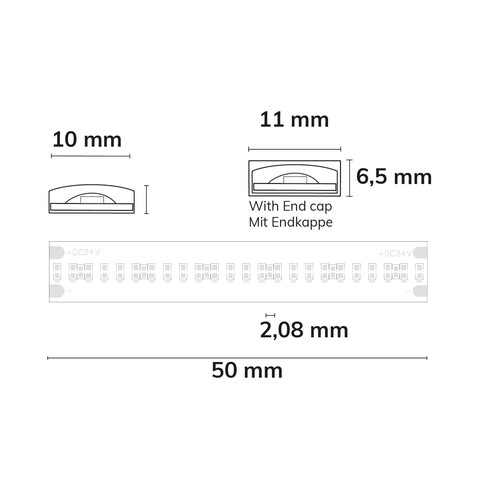 115778 Isoled LED AQUA COB927 Linear Flexband, 24V, 8W, IP68, 2700K, 480LED/m Produktbild Additional View 1 L