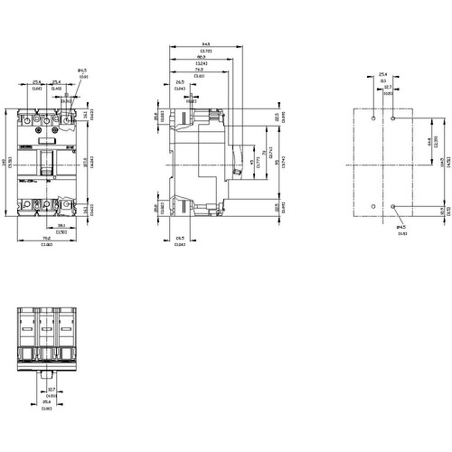 3VA5135-6ED31-1AA0 Siemens Leistungsschalter 3VA5 UL Frame 125 Sch Produktbild Additional View 3 L