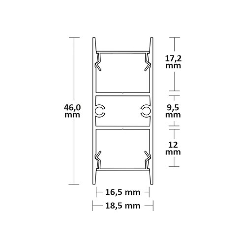 114801 Isoled LED Aufbauleuchtenprofil HIDE DOUBLE Aluminium schwarz RAL 9005, Produktbild Additional View 1 L